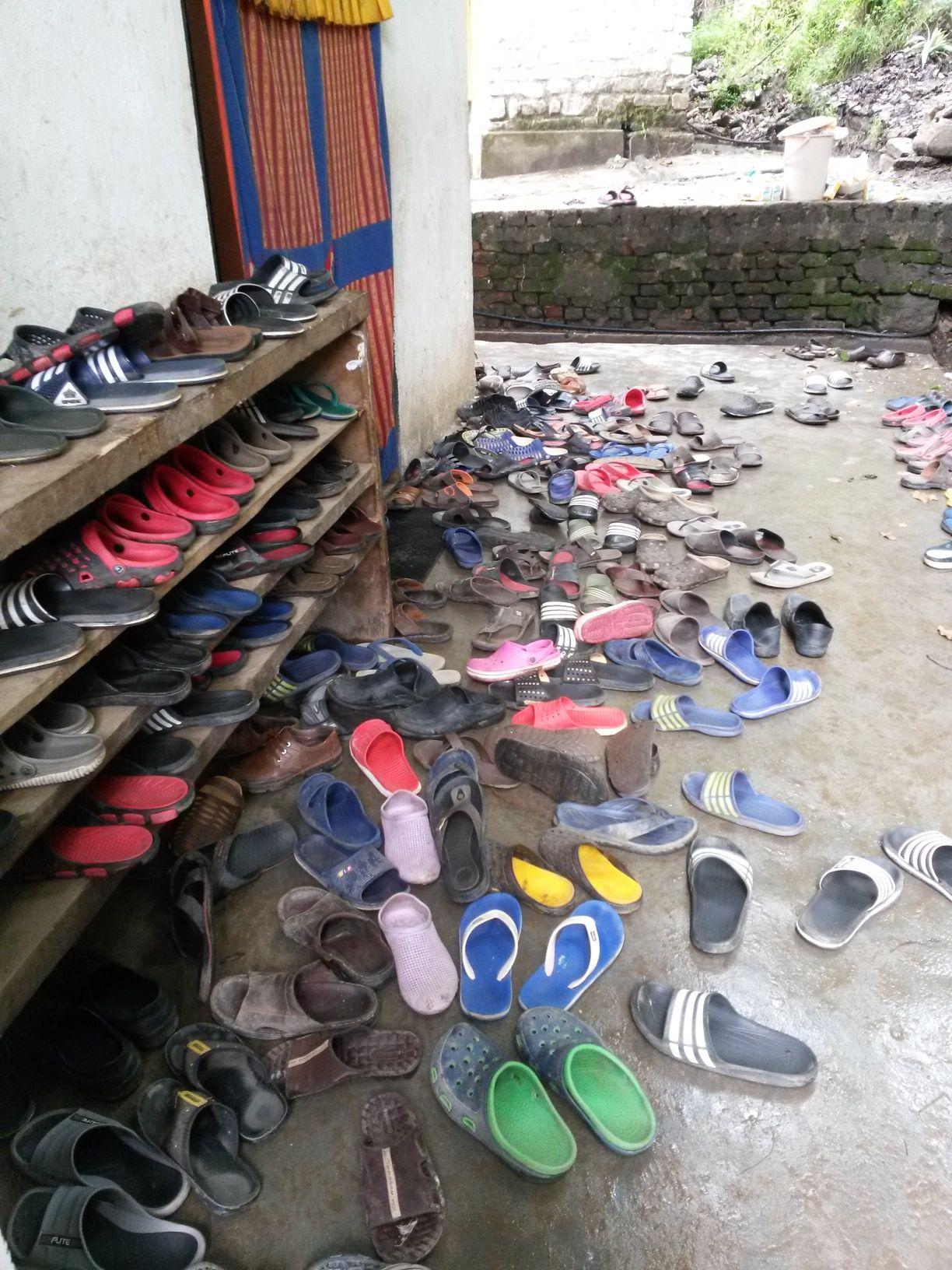shoes outside praying hall